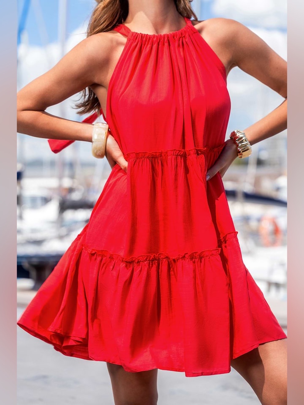 Cupshe Poppy Crush Red Mini Dress- Large NWT